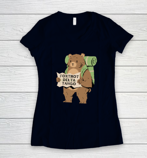 Bear Foxtrots Deltas Tangos Funny Women's V-Neck T-Shirt 2
