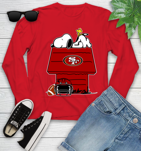 San Francisco 49ers NFL Football Snoopy Woodstock The Peanuts Movie Youth Long Sleeve 11
