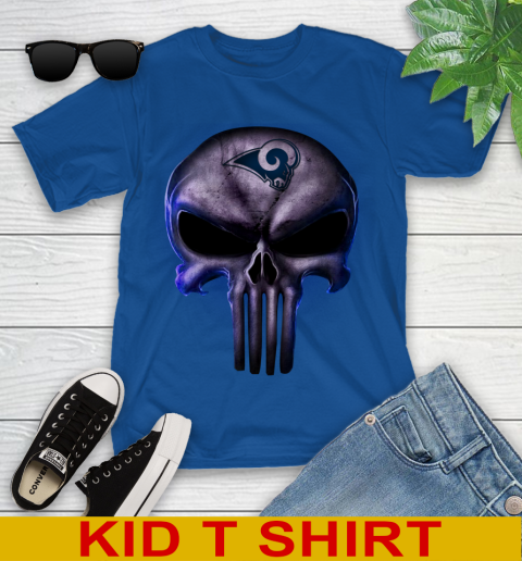Los Angeles Rams NFL Football Punisher Skull Sports Youth T-Shirt 10