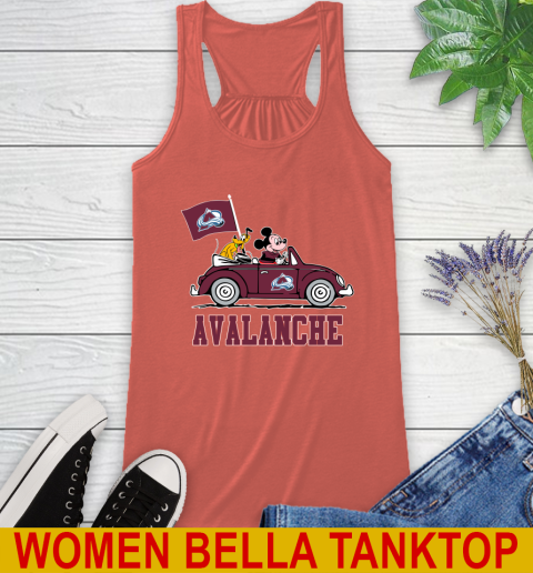 NHL Hockey Colorado Avalanche Pluto Mickey Driving Disney Shirt Racerback Tank 4