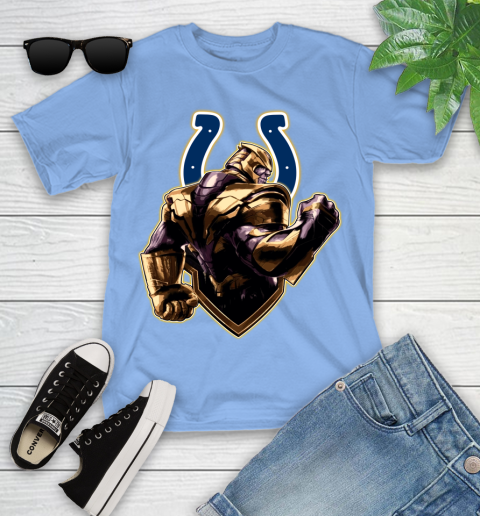 NFL Thanos Avengers Endgame Football Sports Indianapolis Colts Youth T-Shirt 11