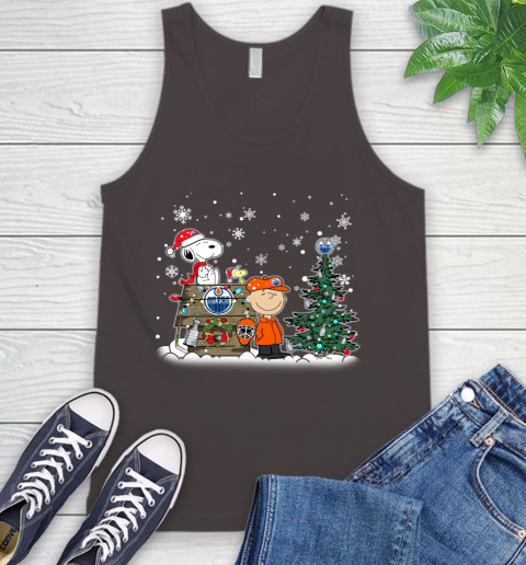 NHL Edmonton Oilers Snoopy Charlie Brown Woodstock Christmas Stanley Cup Hockey Tank Top 6