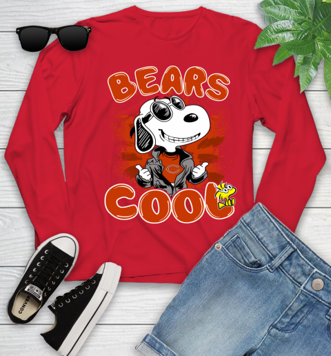 NFL Football Chicago Bears Cool Snoopy Shirt Youth Long Sleeve 10