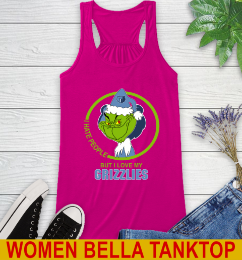 Memphis Grizzlies NBA Christmas Grinch I Hate People But I Love My Favorite Basketball Team Racerback Tank 8