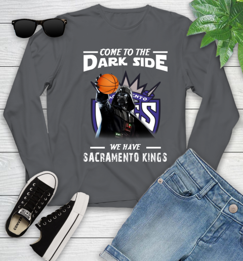 NBA Come To The Dark Side We Have Sacramento Kings Star Wars Darth Vader Basketball Youth Long Sleeve 9