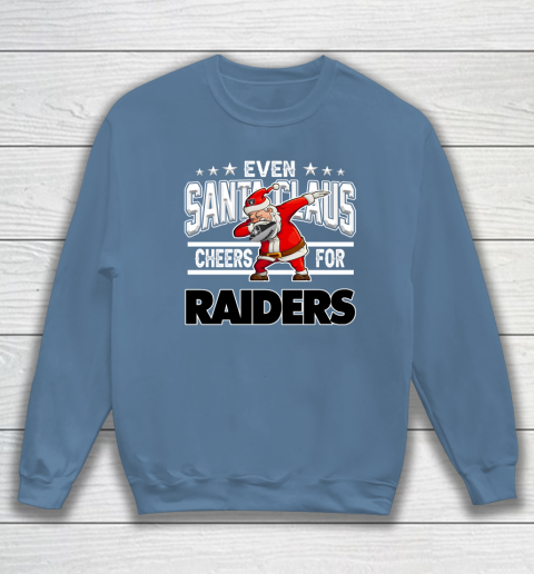 Oakland Raiders Even Santa Claus Cheers For Christmas NFL Sweatshirt 6