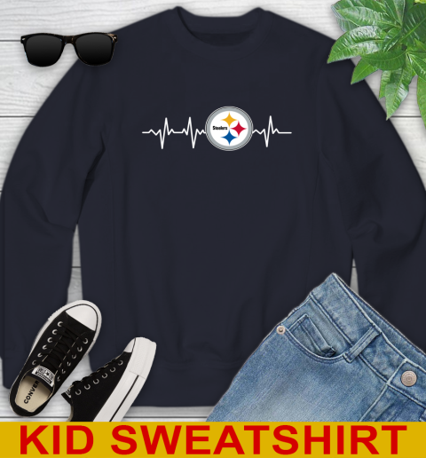Pittsburgh Steelers NFL Football Heart Beat Shirt Youth Sweatshirt 2