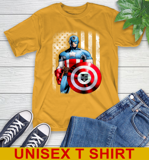 Los Angeles Kings NHL Hockey Captain America Marvel Avengers American Flag Shirt T-Shirt 2