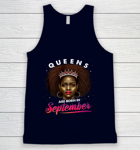 Queens Born September Shirt Black Girl Virgo Libra Birthday Tank Top 2
