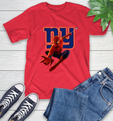 NFL Spider Man Avengers Endgame Football New York Giants T-Shirt 10