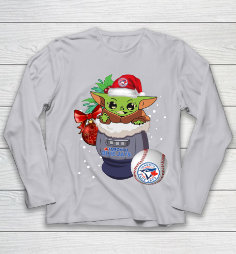 Toronto Blue Jays Christmas Baby Yoda Star Wars Funny Happy MLB Youth Long Sleeve 5