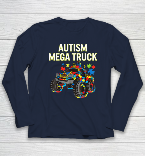 Autism Mega Truck Shirt Monster Truck Autism Awareness Long Sleeve T-Shirt 2