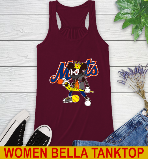 New York Mets MLB Baseball Mickey Peace Sign Sports Racerback Tank 3