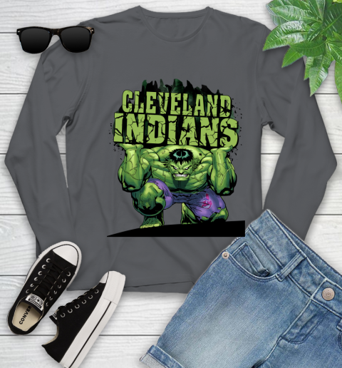 Cleveland Indians MLB Baseball Incredible Hulk Marvel Avengers Sports Youth Long Sleeve 8
