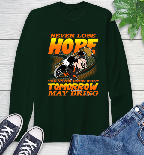 Anaheim Ducks NHL Hockey ootball Mickey Disney Never Lose Hope Long Sleeve T-Shirt 7