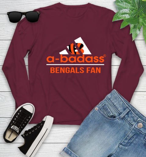 Cincinnati Bengals NFL Football A Badass Adidas Adoring Fan Sports Youth Long Sleeve 6