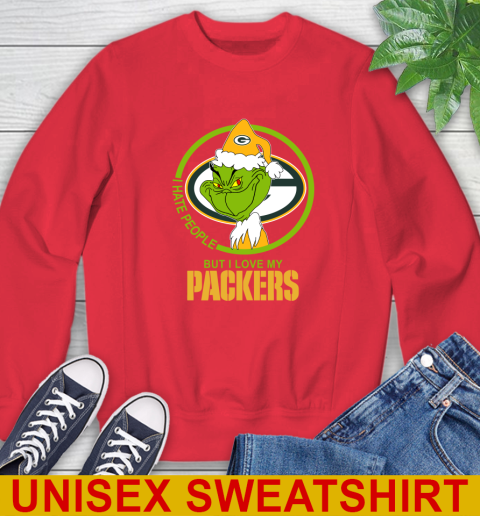 Green Bay Packers NFL Christmas Grinch I Hate People But I Love My Favorite Football Team Sweatshirt 10