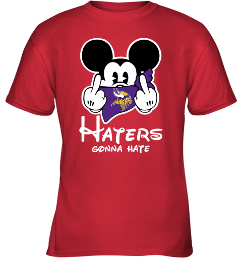 NFL Minnesota Vikings Haters Gonna Hate Mickey Mouse Disney Football T Shirt 5ZY9EzO8OWl youth t shirt 26 95 151514 front red