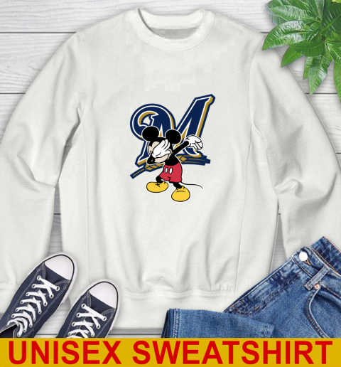 Milwaukee Brewers MLB Baseball Dabbing Mickey Disney Sports Sweatshirt