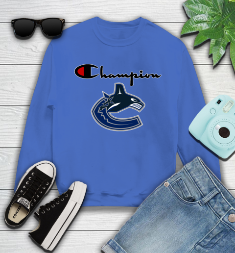 NHL Hockey Vancouver Canucks Champion Shirt Youth Sweatshirt 4