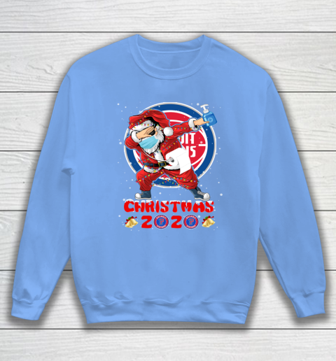 Detroit Pistons Funny Santa Claus Dabbing Christmas 2020 NBA Sweatshirt 8
