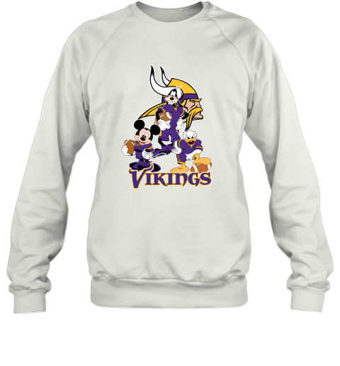 Mickey Donald Goofy The Three Minnesota Vikings Football Shirts Sweatshirt