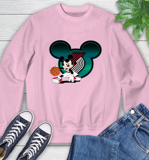 NBA Portland Trail Blazers Mickey Mouse Disney Basketball Sweatshirt 9