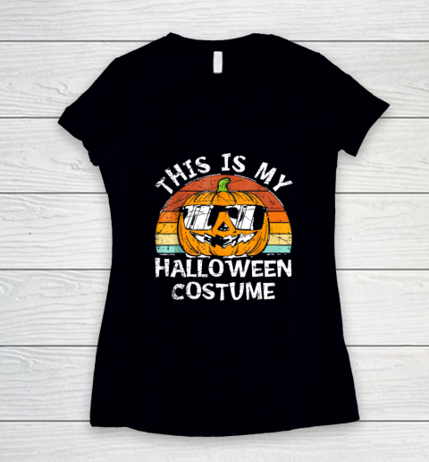 This Is My Halloween Costume Pumpkin Women's V-Neck T-Shirt
