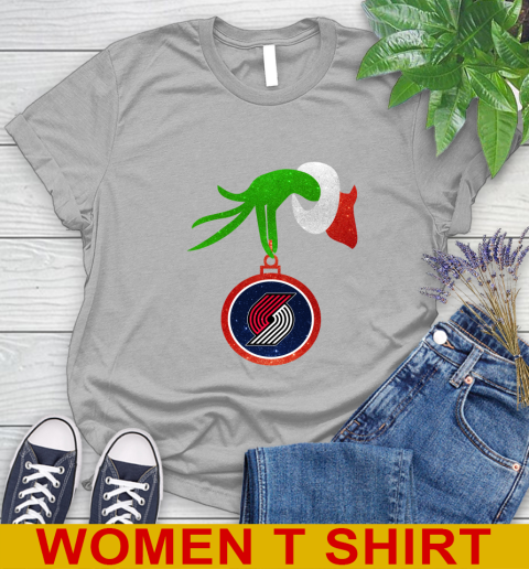Portland Trail Blazers Grinch Merry Christmas NBA Basketball Women's T-Shirt 5