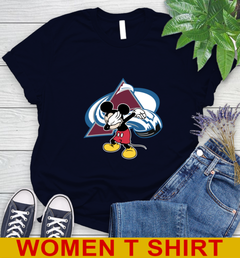 Colorado Avalanche NHL Hockey Dabbing Mickey Disney Sports Women's T-Shirt 3