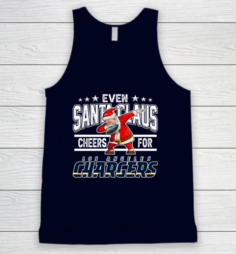 Los Angeles Chargers Even Santa Claus Cheers For Christmas NFL Tank Top 2