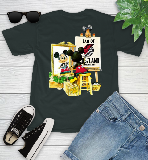 NBA Basketball Portland Trail Blazers Mickey Drawing Shirt 98
