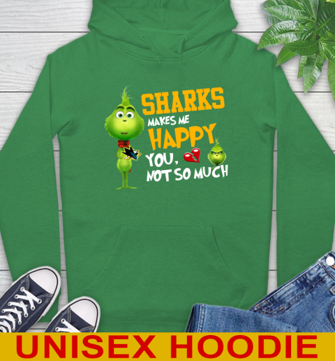 NHL San Jose Sharks Makes Me Happy You Not So Much Grinch Hockey Sports Hoodie 8