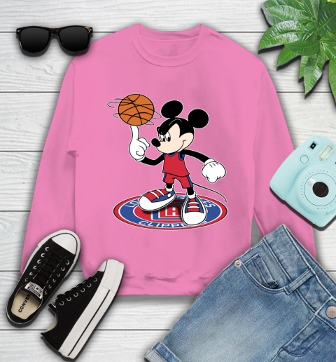 NBA Basketball LA Clippers Cheerful Mickey Disney Shirt Youth Sweatshirt 6