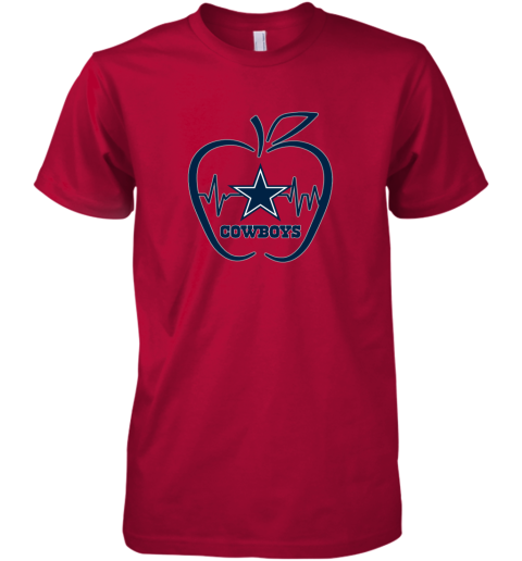 Apple Heartbeat Teacher Symbol Dallas Cowboys Long Sleeve T-Shirt 