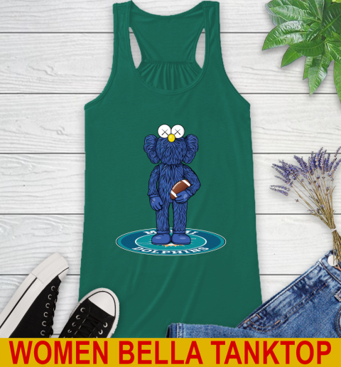NFL Football Miami Dolphins Kaws Bff Blue Figure Shirt Racerback Tank 7
