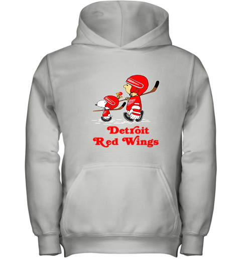 Let's Play Detroit Red Wings Ice Hockey Snoopy NHL Youth Hoodie