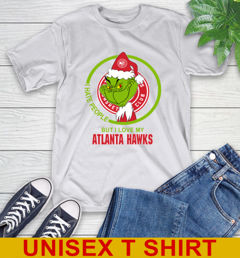 Atlanta Hawks NBA Christmas Grinch I Hate People But I Love My Favorite Basketball Team T-Shirt 12