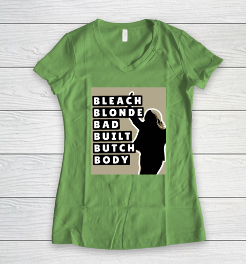 Bleach Blonde Bad Built Butch Body Women's V-Neck T-Shirt 4