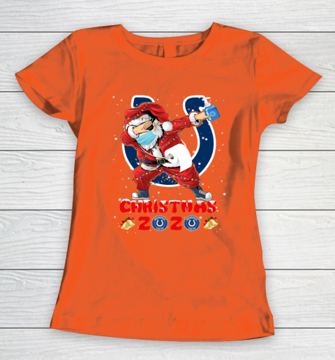 Indianapolis Colts Funny Santa Claus Dabbing Christmas 2020 NFL Women's T-Shirt 3