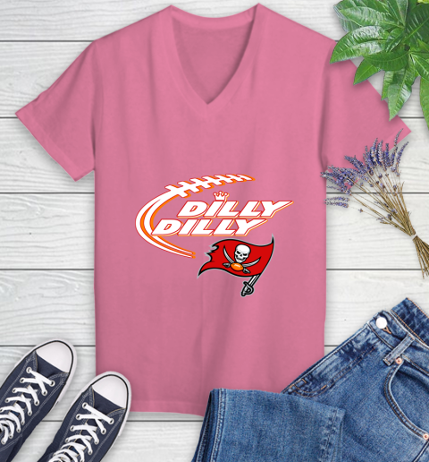 NFL Tampa Bay Buccaneers Dilly Dilly Football Sports Women's V-Neck T-Shirt 13