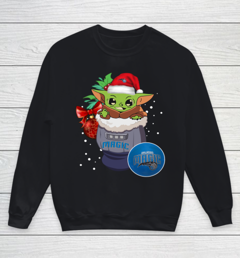 Orlando Magic Christmas Baby Yoda Star Wars Funny Happy NBA Youth Sweatshirt