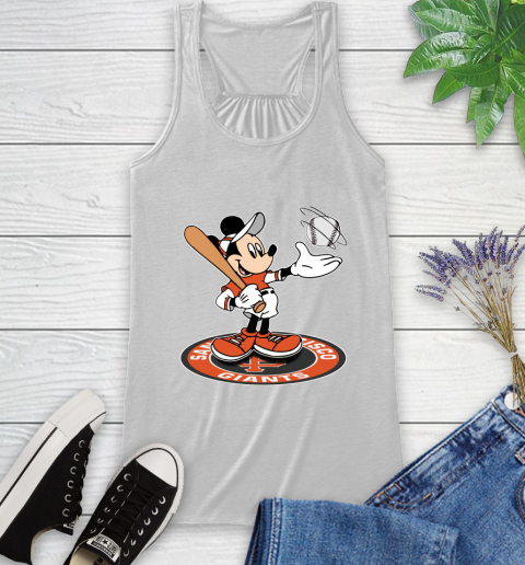 MLB Baseball San Francisco Giants Cheerful Mickey Disney Shirt Racerback Tank 2