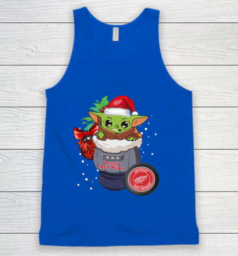 Detroit Red Wings Christmas Baby Yoda Star Wars Funny Happy NHL Tank Top 5