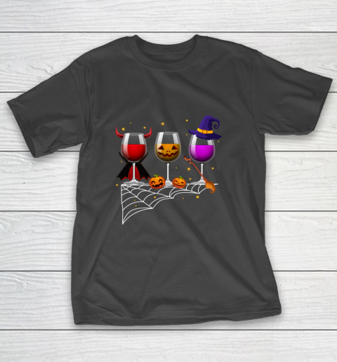 Three Glasses Of Wines Halloween Wine T-Shirt