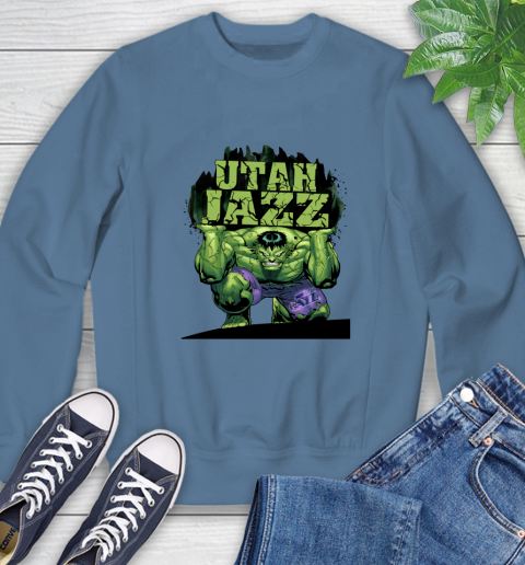 Utah Jazz NBA Basketball Incredible Hulk Marvel Avengers Sports Sweatshirt 7