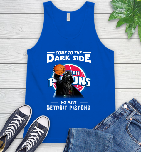 NBA Come To The Dark Side We Have Detroit Pistons Star Wars Darth Vader Basketball Tank Top 4