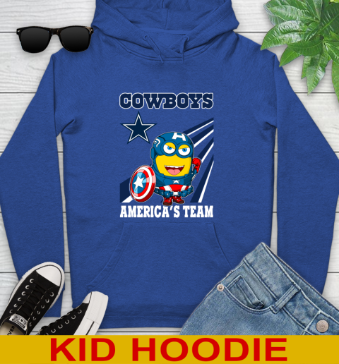 NFL Football Dallas Cowboys Captain America Marvel Avengers Minion Shirt Youth Hoodie 10