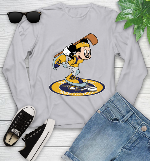 NHL Hockey Nashville Predators Cheerful Mickey Disney Shirt Youth Long Sleeve 5