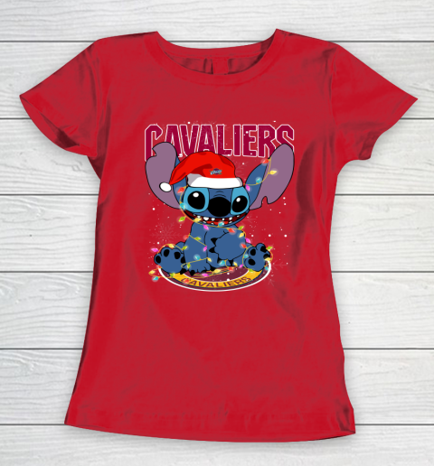 Cleveland Cavaliers NBA noel stitch Basketball Christmas Women's T-Shirt 7